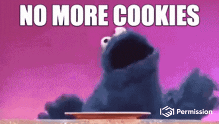 Cookie Monster saying no more cookies
